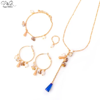 

New Design Diy Package Jewelry Set 2020 Necklace Earring Bracelet Ring Set By Glass/ Acrylic/ Natural Stone Accessories Jewelry