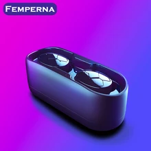 Femperna Bluetooth наушники Bluetooth 5,0 Беспроводные наушники с зарядным устройством спортивная Гарнитура 3D стерео с двойным микрофоном