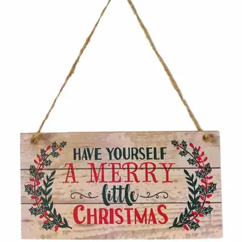 

3pcs Christmas Rectangle Wooden Door Hanging Merry Christmas Door Decoration