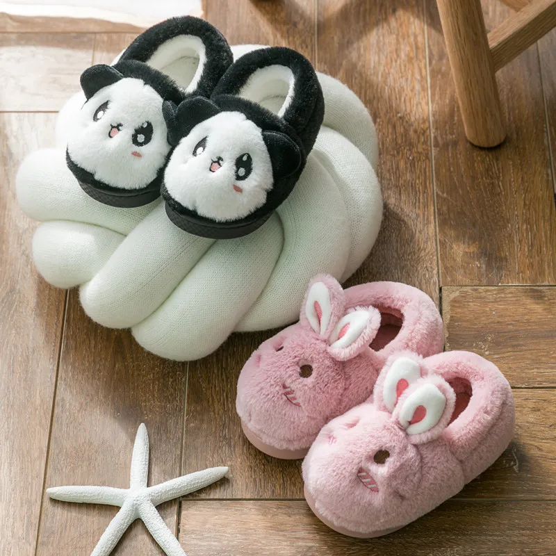 Autumn Winter Baby Boy Girl Cotton Shoes Cartoon Animals Cotton Slippers Children's Warm Non-slip Baby Indoor Slippers for Kids