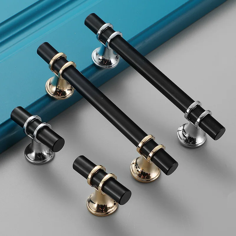 European Zinc Alloy Black Cabinet Handles Kitchen Furniture Cupboard Drawer Pulls Solid Knobs Door Hardware | Обустройство дома