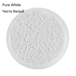 Vibrant Czech Glass Seed Beads - 2mm Round for DIY Jewelry and Crafts (Pure White)