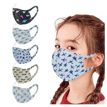 

1pc facemask for child Cartoons print Ice Silk Masks reusable Breathable mouth covering Washable Ear hook mascarillad маска