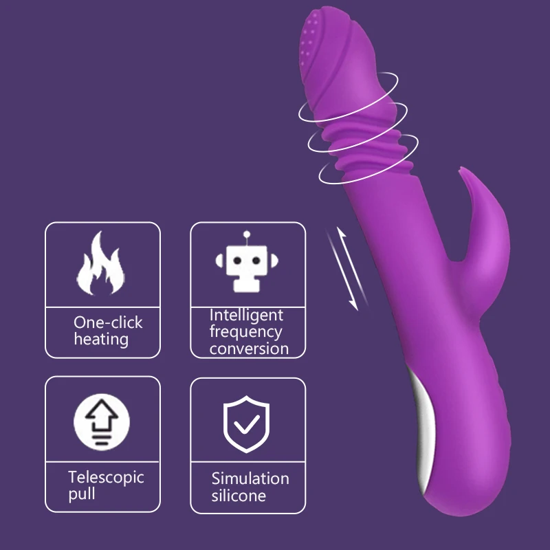 Вибратор фаллоимитатор с двойным мотором реалистичным толканием лизание сосков