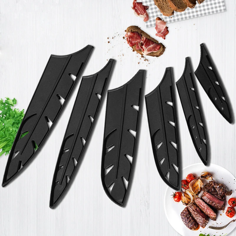 33 Styles Multisize Nontoxic Food Safe Kitchen Knife Covers Black BPA