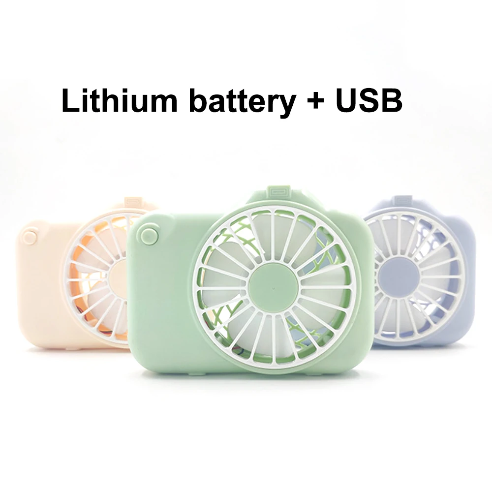 Portable Handheld Fans Camera Shaped Fan Pocket Fans USB Rechargeable