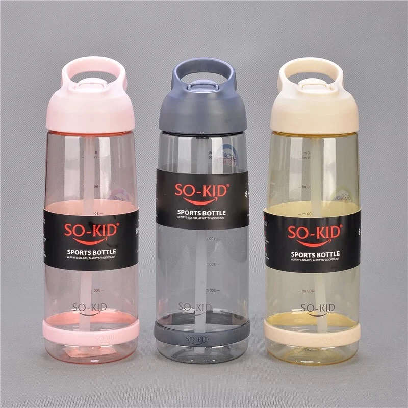 550ml/800ml/1000ml Sports Water Bottle Straw Portable Sport Fitness Bottles Cute Kids Baby Drinkware Waterbottle