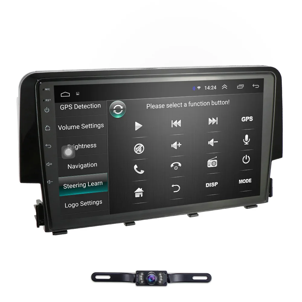 Perfect Android 9.0 Car Radio Player Quad Core 9 Inch 1024*600 Touch Screen GPS For Honda Civic 2016 2017 2018 USB SWC FM DAB+ DVR TPMS 1