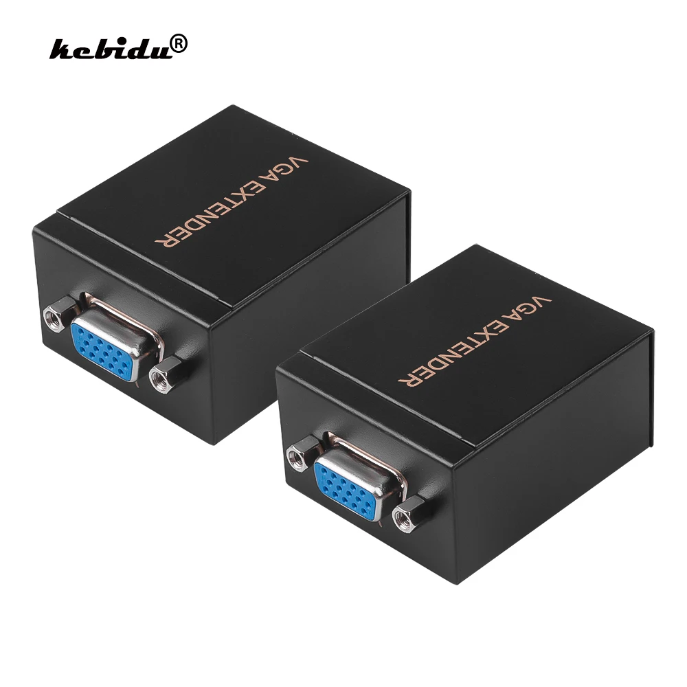 Усилитель сигнала kebidu VGA к RJ45 ретранслятор по Cat5e/6 до 60 м сетевой усилитель 1080P для