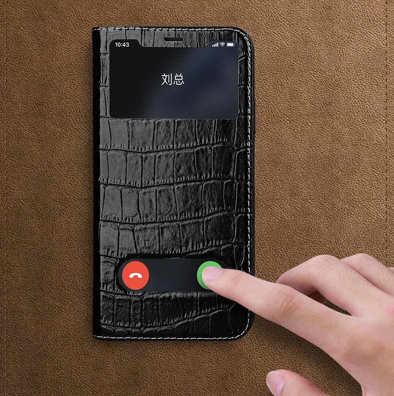 Роскошный флип-чехол с окошком для экрана для Apple iPhone 11 Pro Max, чехол из натуральной кожи для iPhone 11/Pro/Max, защитный чехол