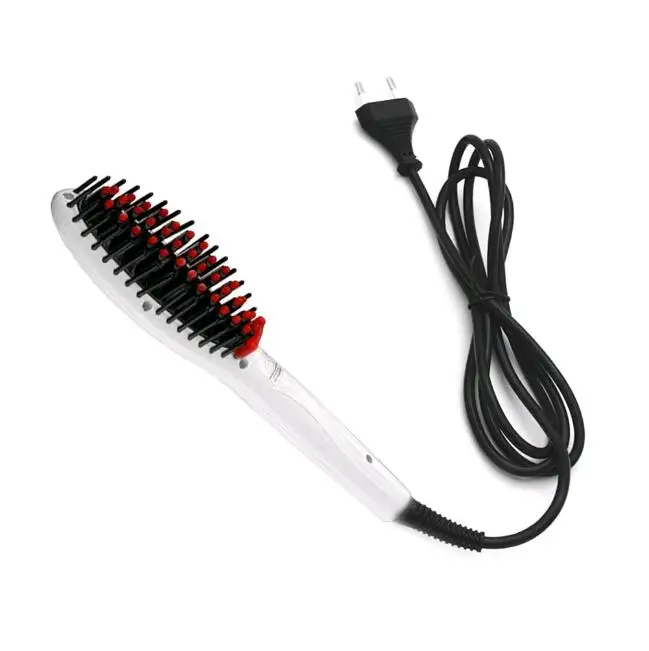 white Ceramic Electric Brush Hair Styling Tool Hair Straightening Brush Hair Care EU US UK AU - Цвет: white
