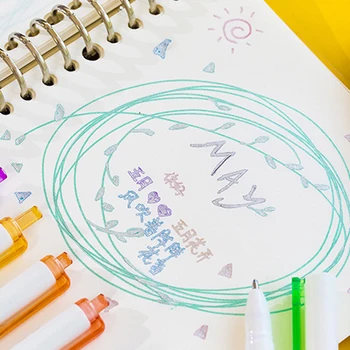 

12PCS Colored Art Pens with Pen Clip Contour Markers Gift Card Writing Drawing Pens Coloring Painting Paper Posters JR Deals