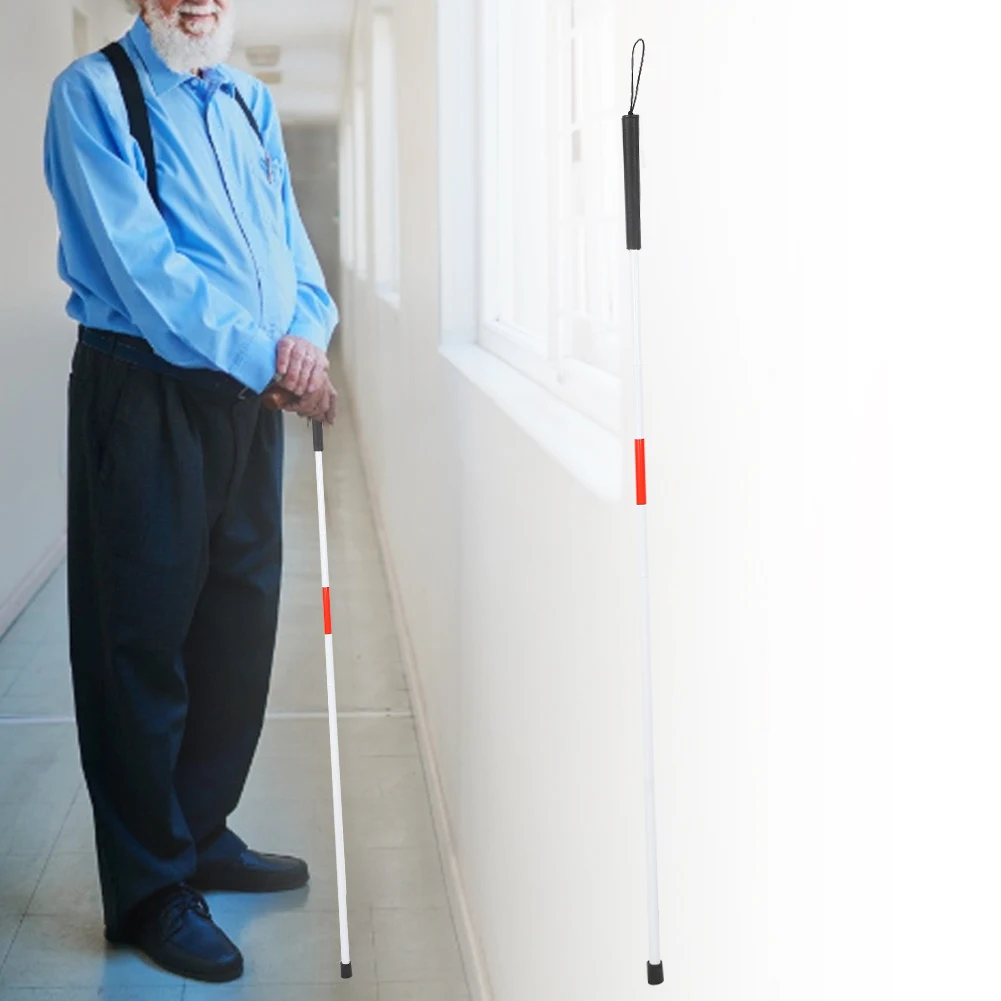 Portable Folding Blind Walking Stick Aluminum Alloy Reflective Blind Elderly Guide Cane