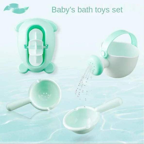 

4pcs Baby Bath Tub Toy Set Babies Bathing Accessories Multifunctional Children's Water Supplies Toys Cartoon Shower Cup Gift
