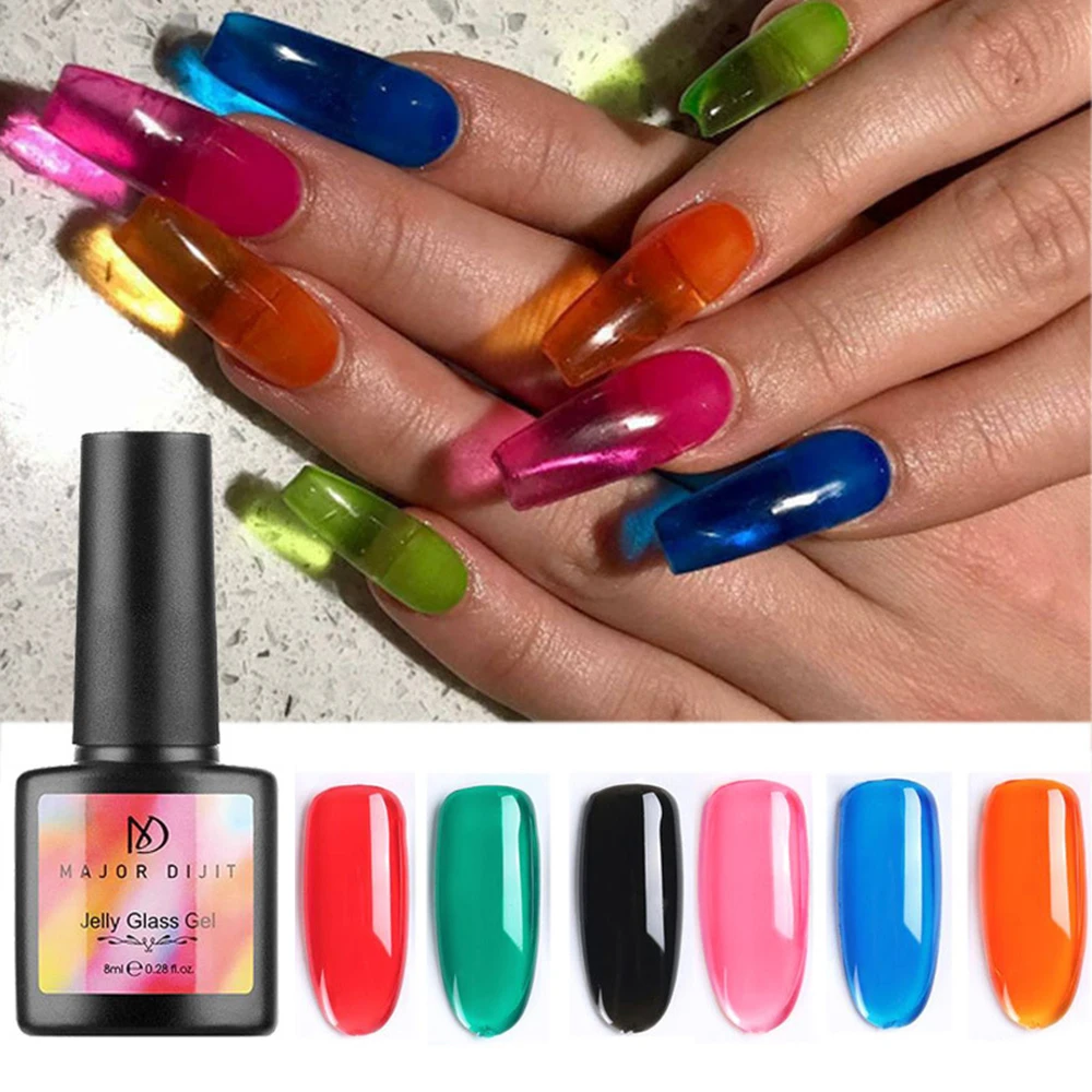 6 цветов желе стекло гель для ногтей летний атрибут УФ лак для ногтей замочить от DIY гладкий прозрачный лак для маникюра инструмент