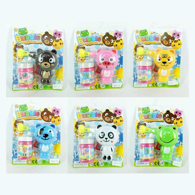 

Summer Hot Mini Children Blowing Bubble Toy Manual Bubble Gun Portable Toy Cute Cartoon Shape Six Pattern Mixing