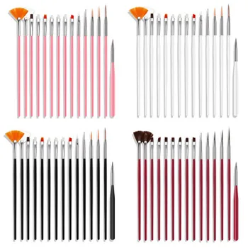 

15pcs/set Watercolor Brush Aquarelle Paint Plastic Handle Pull Hook Line Pen Nail Artists Set Short Miniature Detail Acrylic