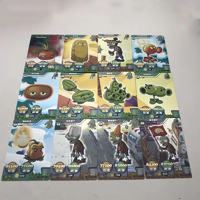 

2019 new 100pcs / set of holographic card plants VS zombie card plant zombie war action characters collection game children's to