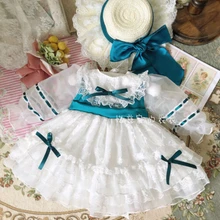 Осеннее платье для малышей белое свадебное кружевное платье для девочек испанские платья винтажные вечерние платья детская одежда бутики высокое качество