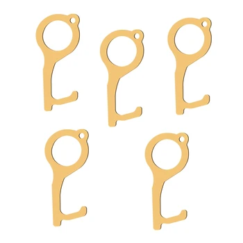 

5Pcs Portable Hygiene Hand Cleaner Alloy EDC Door Opener Elevator Handle Key