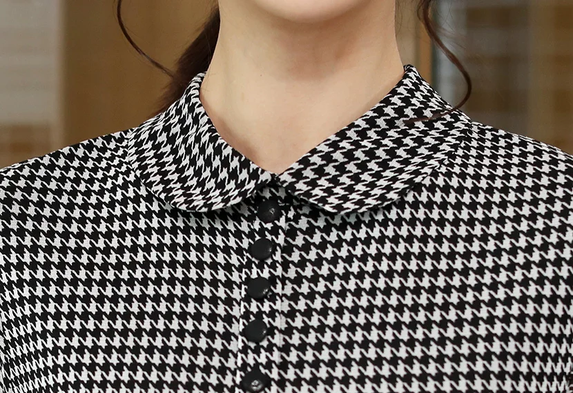 Женские блузки mujer de moda осенние клетчатые рубашки с длинными рукавами элегантные тонкие женские топы и рубашки больших размеров