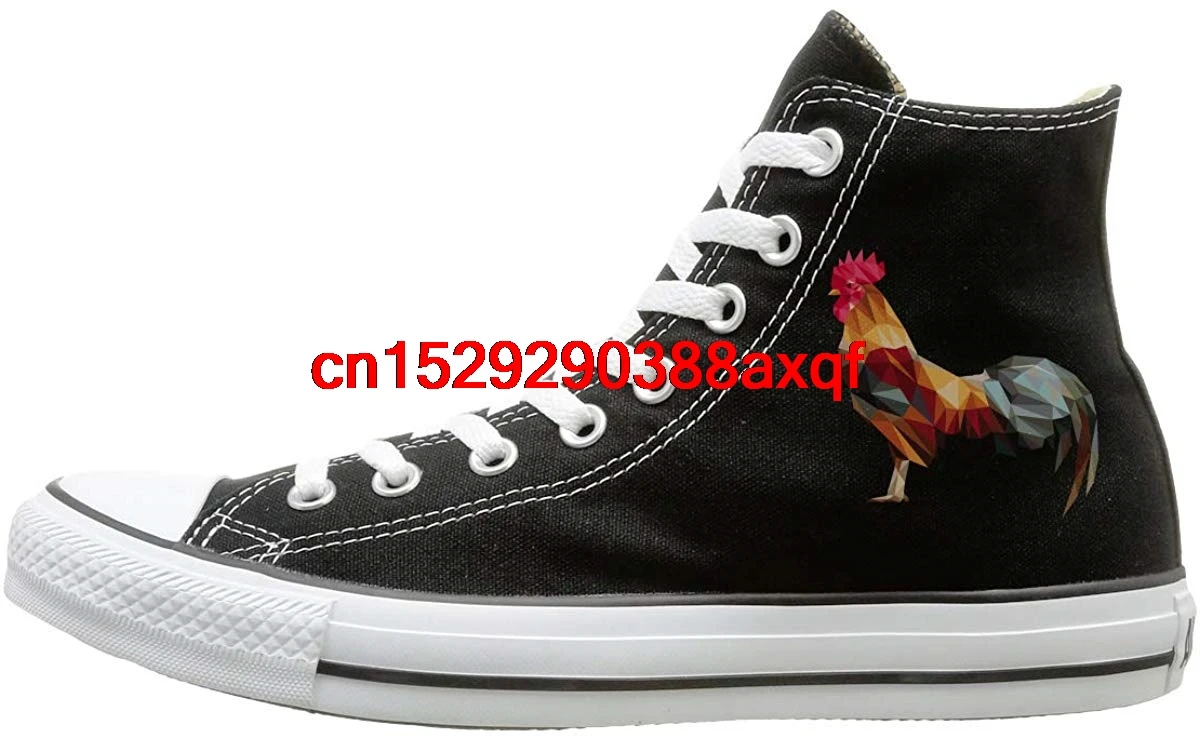

Canvas Shoes Colorful Rooster Low Polygon Standing Classics High-Top Lace Ups Sneaker For Men Women