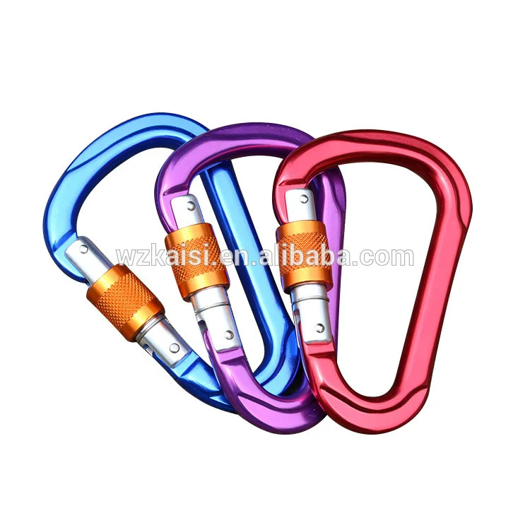 Aviation Aluminum D-Shaped Rock Climbing Carabiner 12kn-24kn Outward Bound Safe Carabiner
