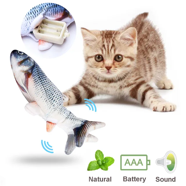 Jouet Electronique Interactif Pour Chat De Compagnie Simulation 3d En Forme De Poisson Jouets D Herbe A Chat Fournitures De Jeu Dropshipping Aliexpress
