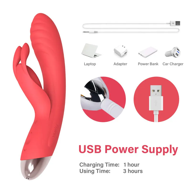 YAMiEE Rabbit Vibrators Heating Function Vagina G Spot Clitoris Nipple Dual Stimulator Massager Dildo Sex Toys Shop H0aa8ce5d635d44c0b106db772c6df6570