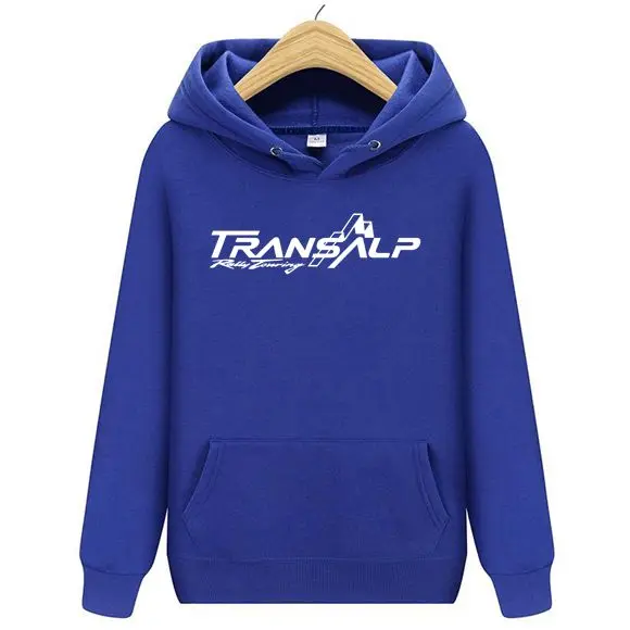 Новые Брендовые мужские мотоциклетные толстовки Transalp стиль 650 XL700V мужские толстовки с капюшоном для любителей мотоциклов JDM женские толстовки куртка - Цвет: Королевский синий