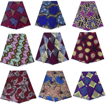 

African block print fabric india 100% cotton african ankara wax fabric 6yards/lot for women party dress