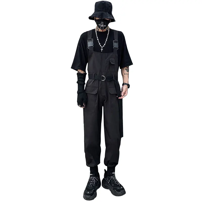 2021 Overalls Men Woman Bib Jumpsuits Tie Waist Feet Cool Street Hip