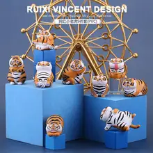 

9pcs/set Chubby Yellow White Black Tiger Fanciful Creation Cat Bells Fuji Uncle Hand Decoration Doll Gift