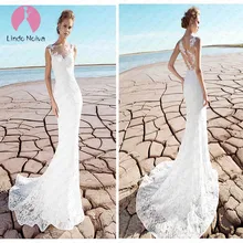 Бохо сексуальное кружевное с рыбьим хвостом свадебное платье на заказ декольте имитация Длинные свадебные платья дешевые Vestido De Noiva