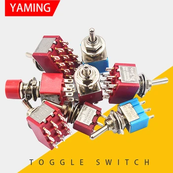 

Toggle Switch Twist Shake Rocker Arm MTS-102 103 202 ON-OFF 3 Positions Reset 2P/3P Red/Blue 3/6 Pins Test DIY