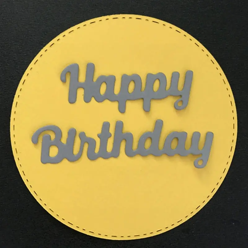 

2pcs/set Happy Birthday Words Metal Cutting Dies Stencil for DIY Scrapbooking Photo Album Embossing Paper Cards Crafts