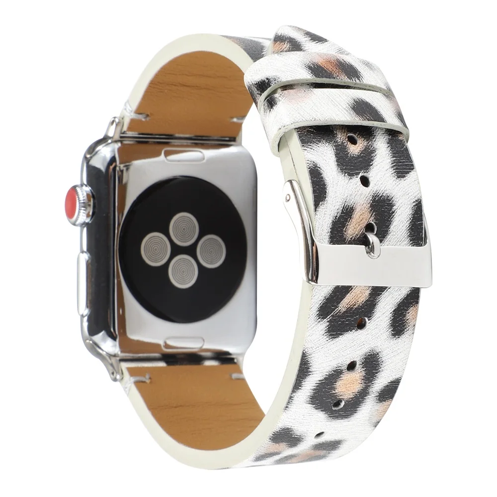 44, 40 мм, браслет для Apple Watch band 5, 4, кожаный ремешок с принтом, сменный ремешок, аксессуары для часов 38, 42 мм, для iWatch 3, 2