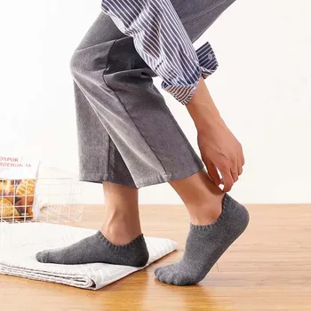 

2019 Autumn Winter Men Thicken cotton Short Sock Simple Solid Color Keep Warm Invisible Short Socks Breathable Nonslip Hosiery