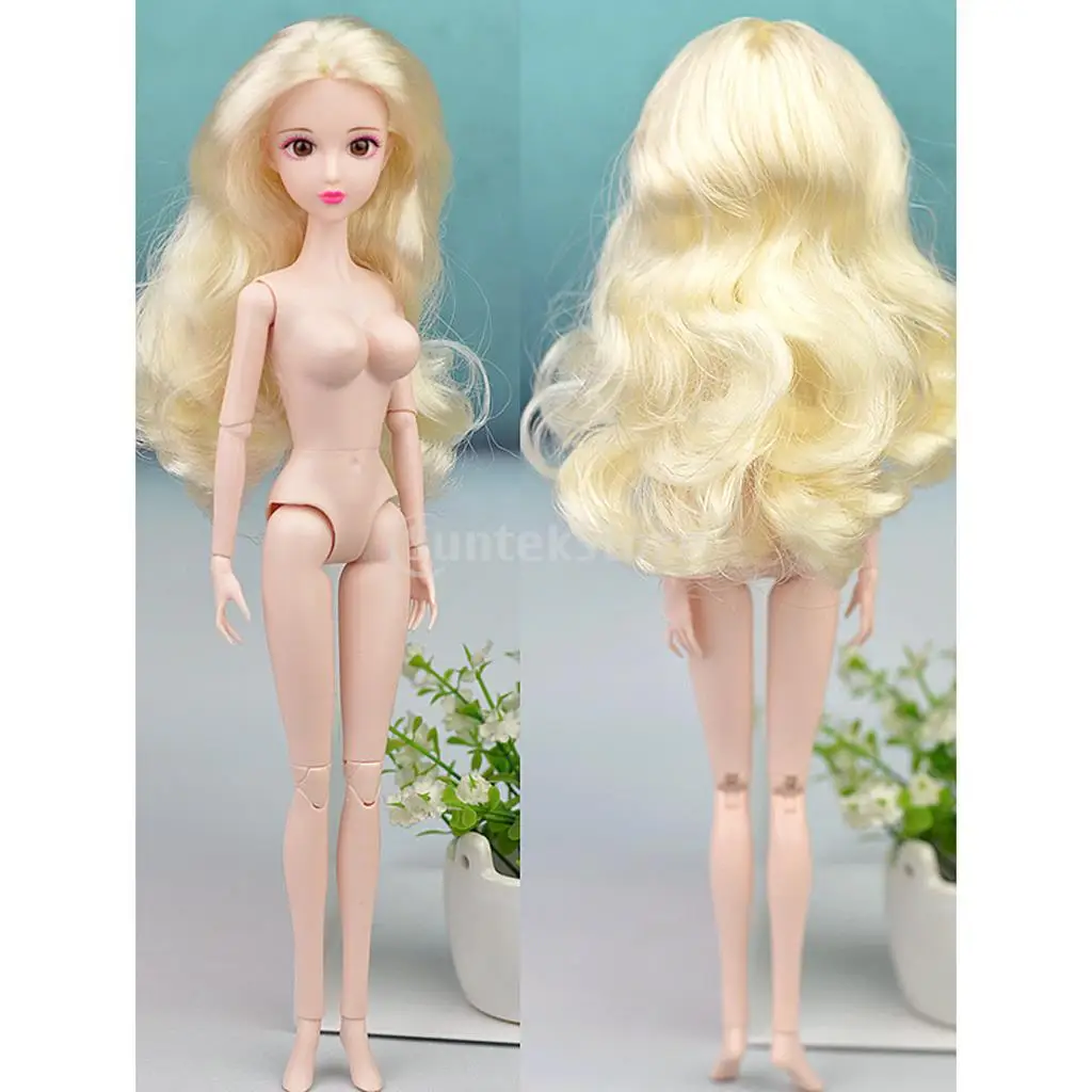 1/6 BJD Doll Flexible  Body Model Female with Golden Hair, 3D Eyes for XinYi, XinYan Doll
