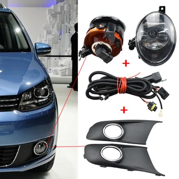 

For V W Touran MK2 Facelift 2011 2012 2013 2014 2015 Car Styling Front Halogen Car Fog Light Fog Lamp Grille and Wire
