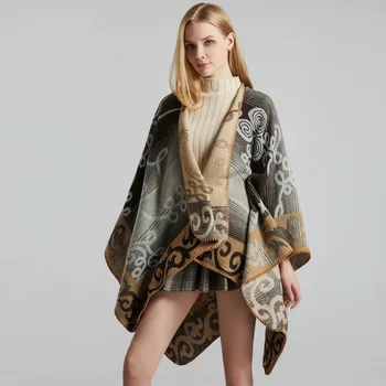 

2020 New Women Hijab Winter The On Streets Of Ms Jacquard Shawl Brief Vogue Chaddar Split Cloak For Wish Speed Sell Hot Style