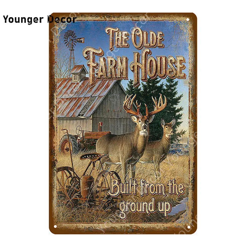 Man Cave Warning Hunting Tin Sign Vintage Wall Decor For Farm House Gun Shop Decorative Plate Hunter Gift Deer Poster YI-143