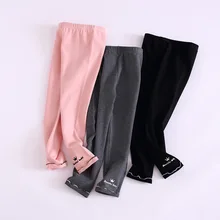 BAMAQIN/ новые стильные летние леггинсы с вышивкой для девочек штаны для маленьких девочек летние штаны для девочек