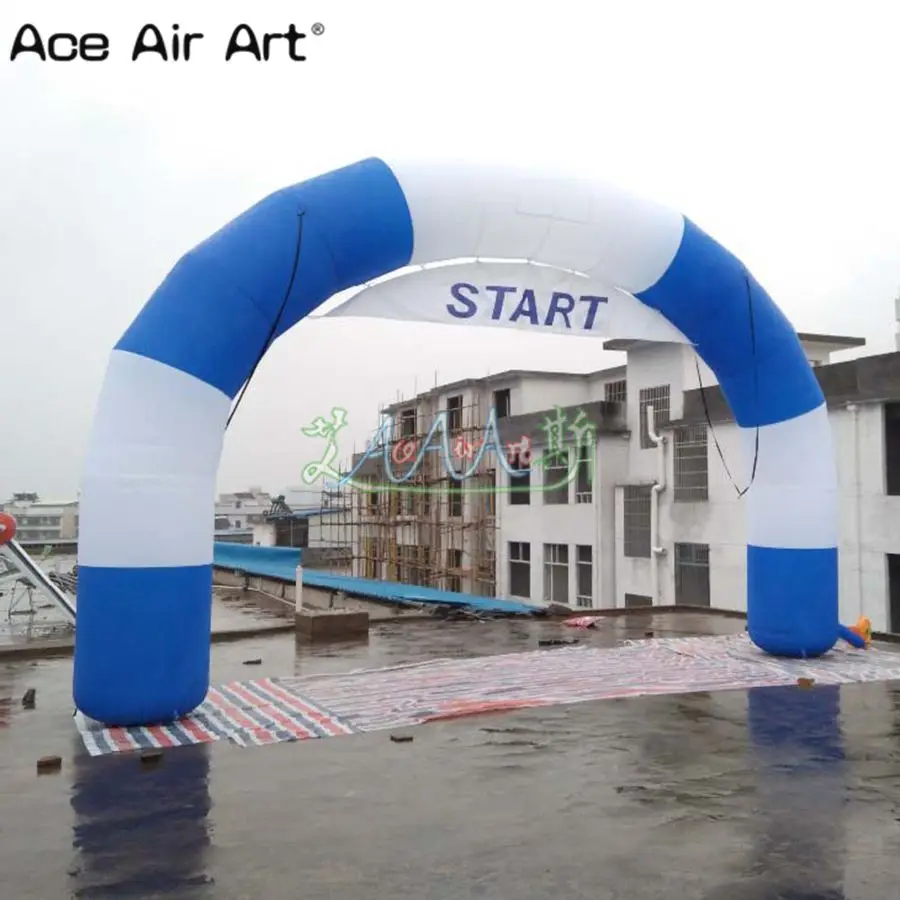 Round Inflatable Start Line and finish Line Arch, Curve Sport Entrance Gate, Removable Banner, New Design, 8m W