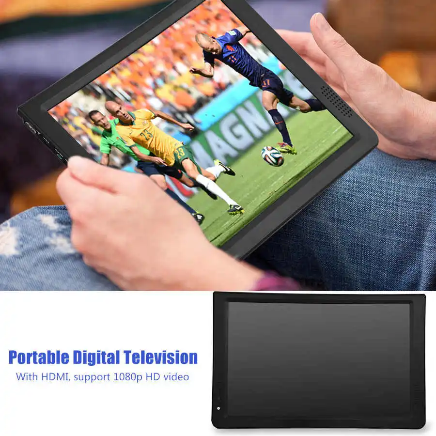 LEADSTAR 12 인치 HD 휴대용 TV ISDB-T USB 디지털 텔레비전 미니 자동차 TV 오디오 비디오 플레이어 지원 MP4 모니터 EU 플러그 7 -