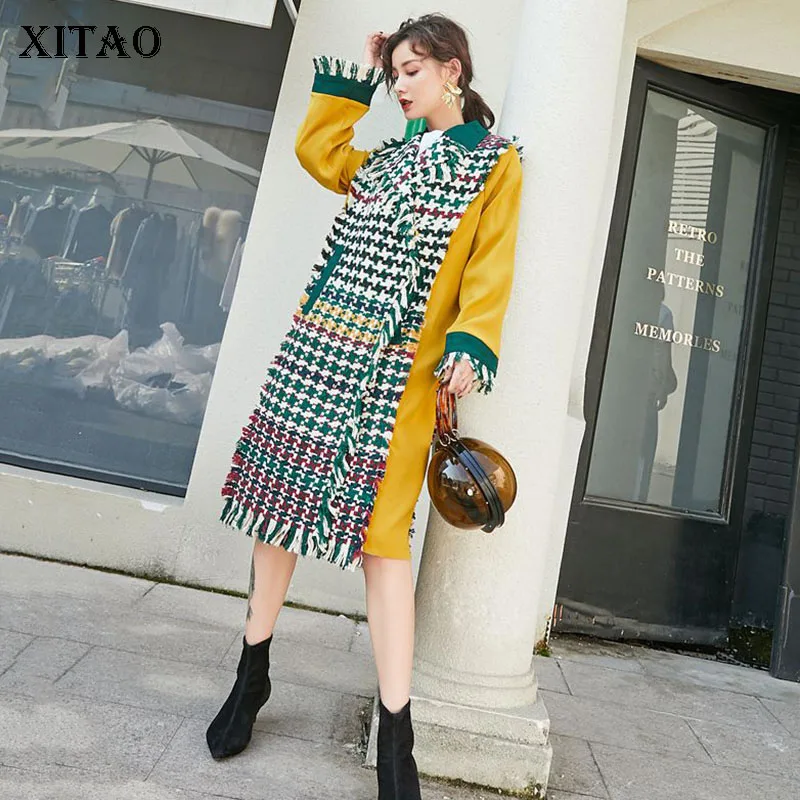 XITAO с кисточками, вязаные смески, женская мода, новинка, Осенние, одногрудые, элегантные,, Осенние, маленькие, свежие, длинные, WLD2969