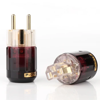

one pair C-079 IEC + P-079E 24k Gold-Plated Schuko EU Plug+IEC Female Connector For Audio DIY