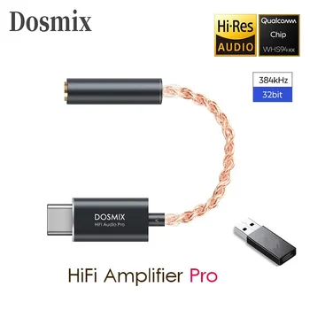 

Dosmix HiFi DAC Earphones Amplifier Pro Type-C To 3.5mm Audio Adapter Qualcomm WHS94xx Chip Headphone Amplifier 32bit/384