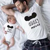New Father Mother Kids Baby Family Matching Clothes Short Sleeve Cartoon Tops Matching Clothes Family Look Black T-Shirts 3