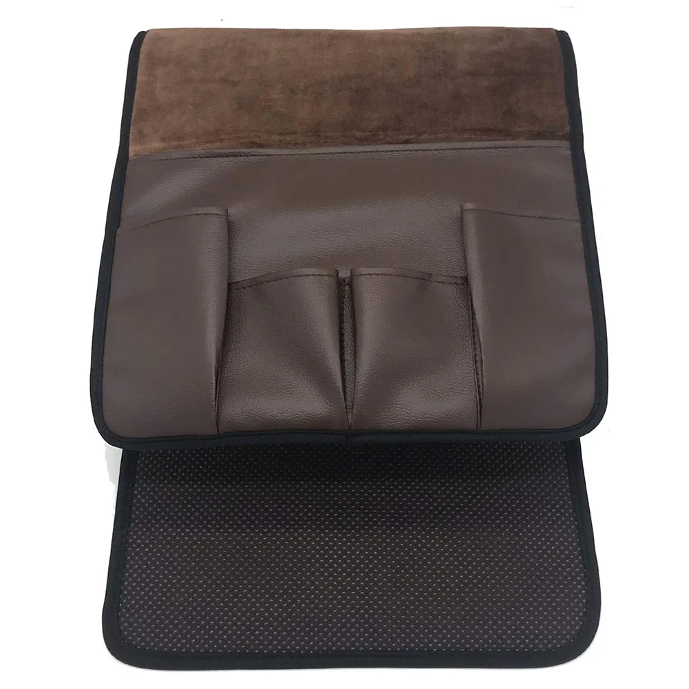 Dark Brown 5 Карманы кресла хранение с экономией пространства сумка диван нескользящий Органайзер боковой Диванный домашний подлокотник висячий пульт дистанционного управления из искусственной кожи - Цвет: Dark Brown